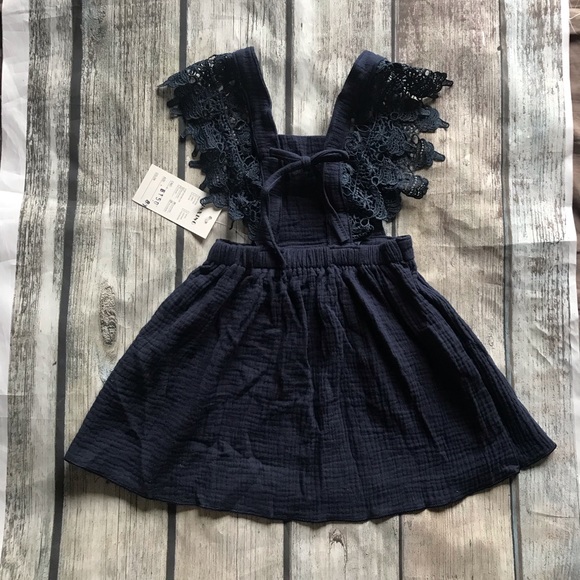 Brand New Navy Gauze Dress Size 2T - Picture 6 of 8